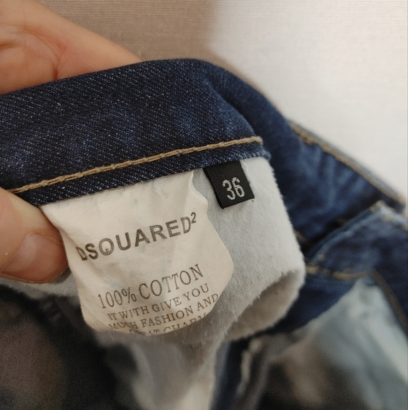 DSquared2 Classic Straight Leg Slim Fit Jeans Medium Dark Wash Cotton 36 Denim - Picture 11 of 12